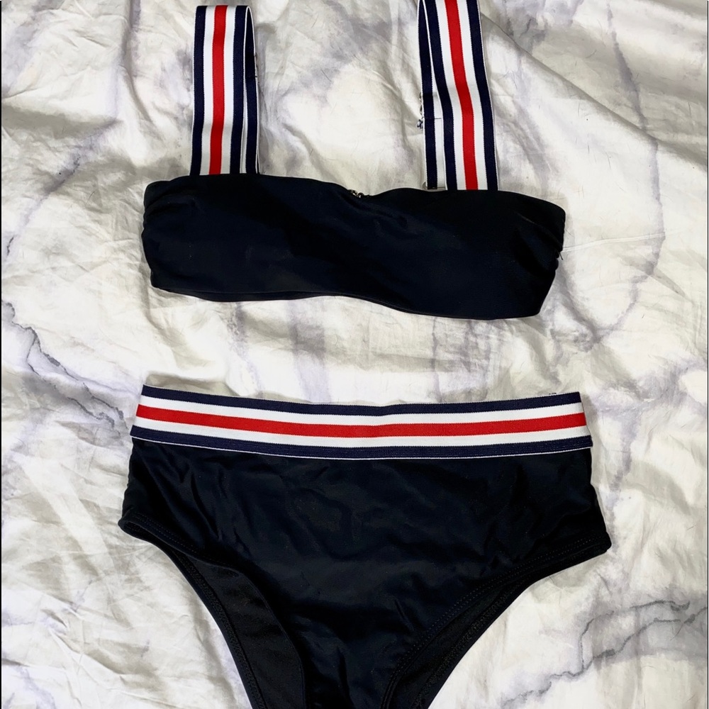 High waisted stripes bikini